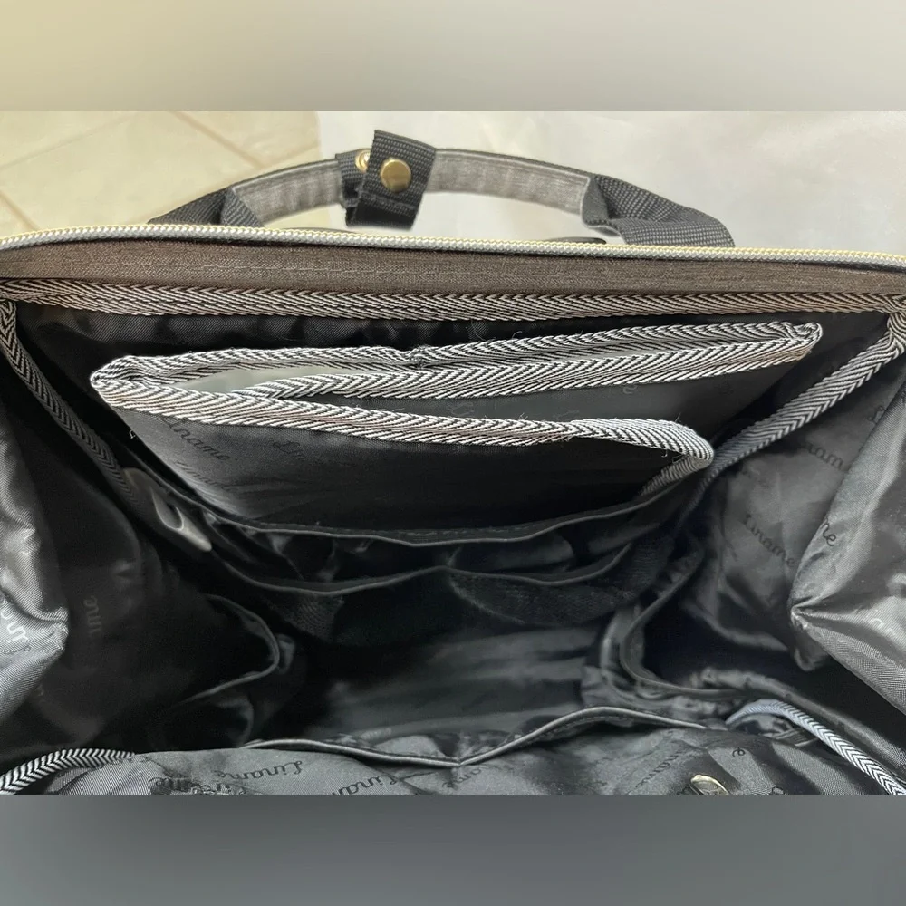Liname Diaper Bag Backpack Gray Adjustable Straps Pre-owned